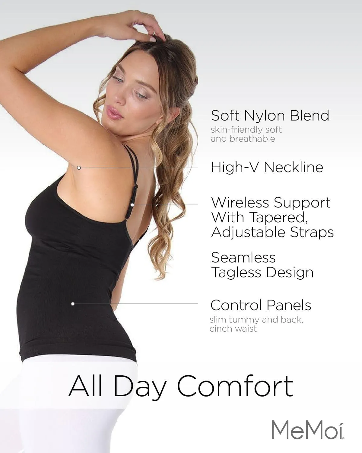 SlimMe Shaping Sport Cami Tank Tops for Women, Breathable and Comfortable Compression Camisole Tops for Women - Sizes S to XL