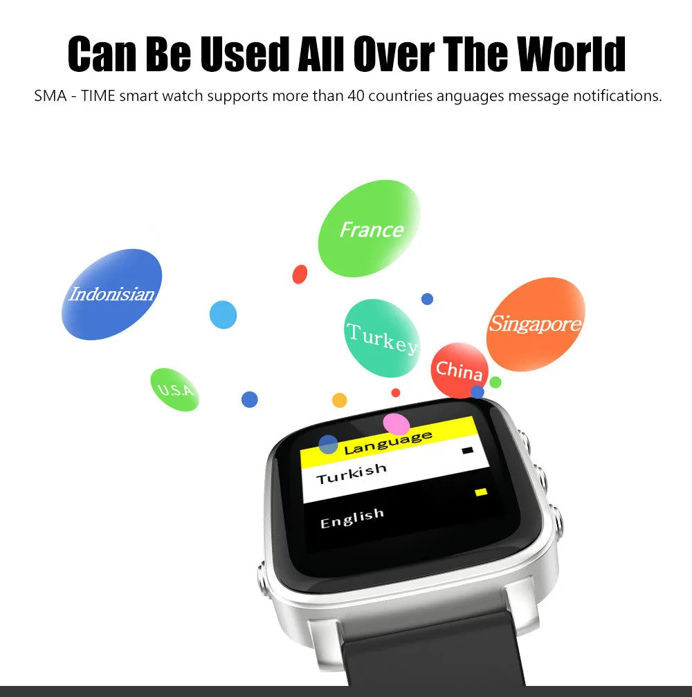 SMA - TIME Bluetooth Sports Waterproof Smart Watch for Android & IOS