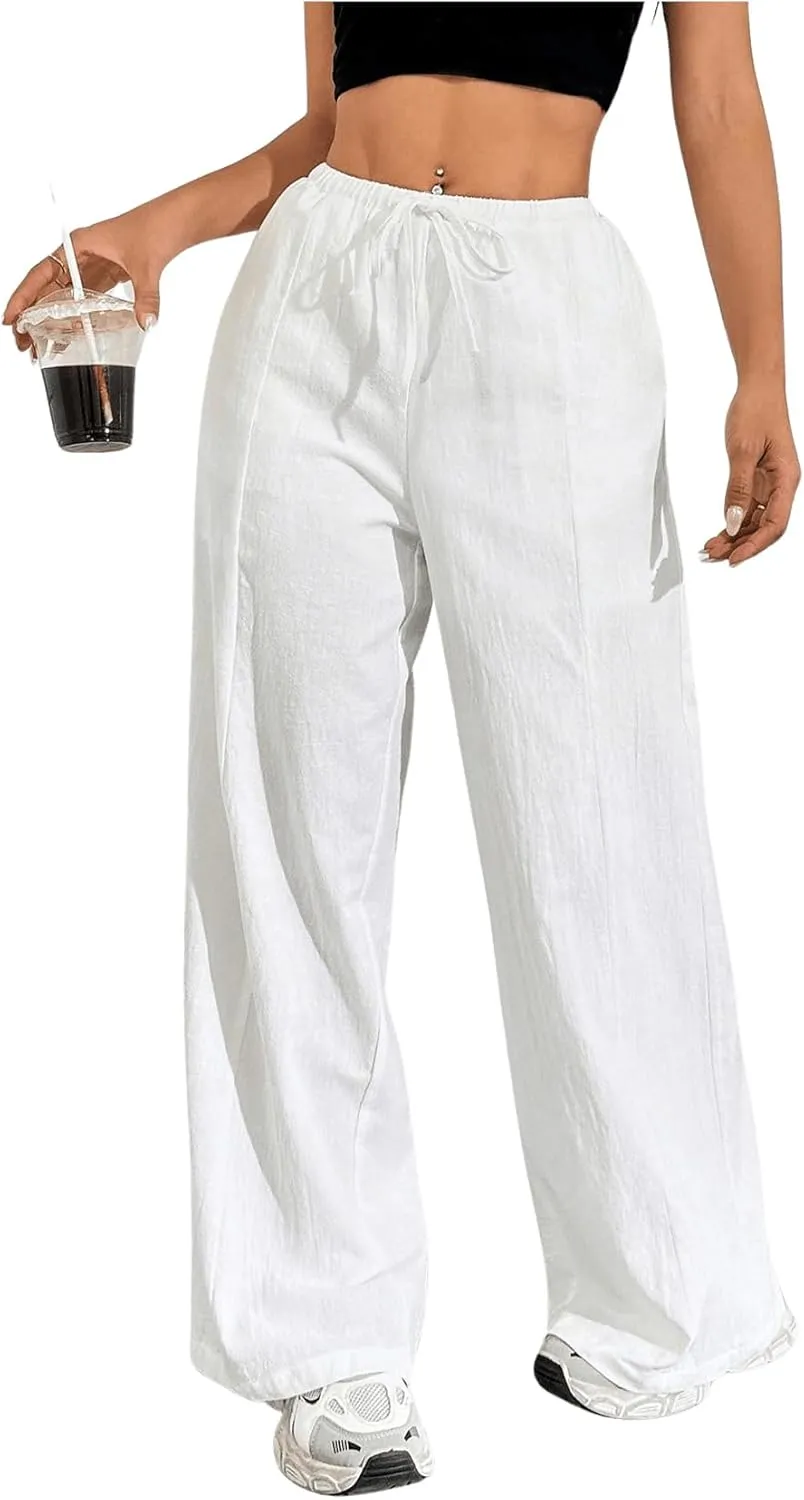 SOLY HUX Women's Wide Leg Pants High Waisted Casual Flowy Loose Palazzo Pants with Pocket