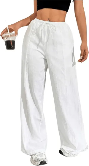 SOLY HUX Women's Wide Leg Pants High Waisted Casual Flowy Loose Palazzo Pants with Pocket
