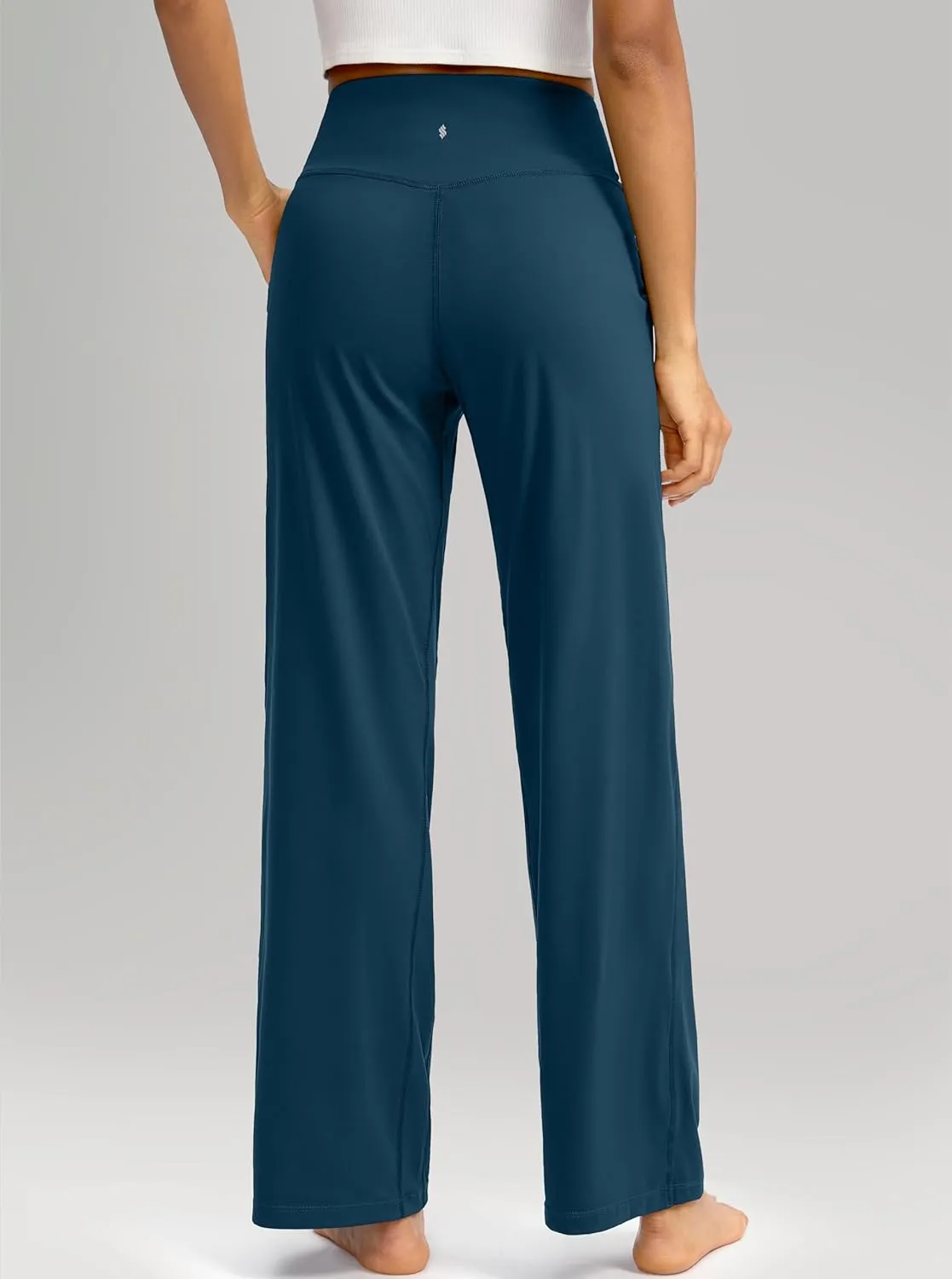 Soothfeel Wide Leg Pants for Women Yoga Work Pants with Pockets High Waist Lounge Sweatpants Dress Pants Petite/Tall 28" 30"