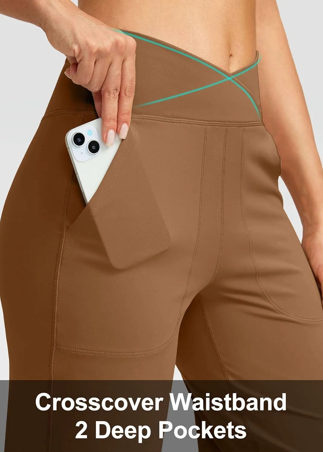 Soothfeel Wide Leg Pants Woman Yoga Pants with Pocket Crosscover High Waist Stretch Work Lounge Casual Dress Sweatpants