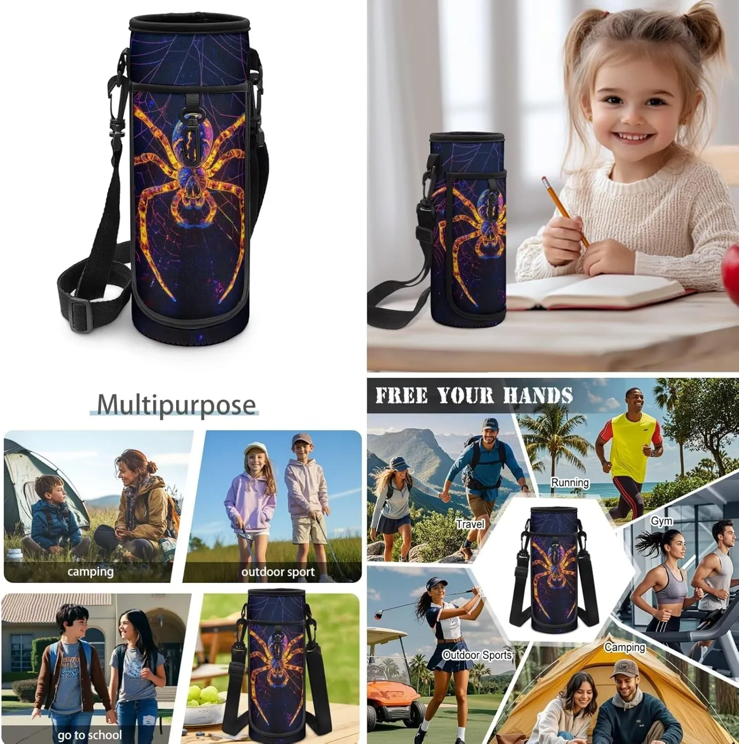Spider Backpack with Lunch Box Kids Boys Comfortable 2nd Grade Backpack Boys Heavy Duty 4 in 1 Set Kids Bookbag for Elementary Children Heavy Duty Tween School Bag