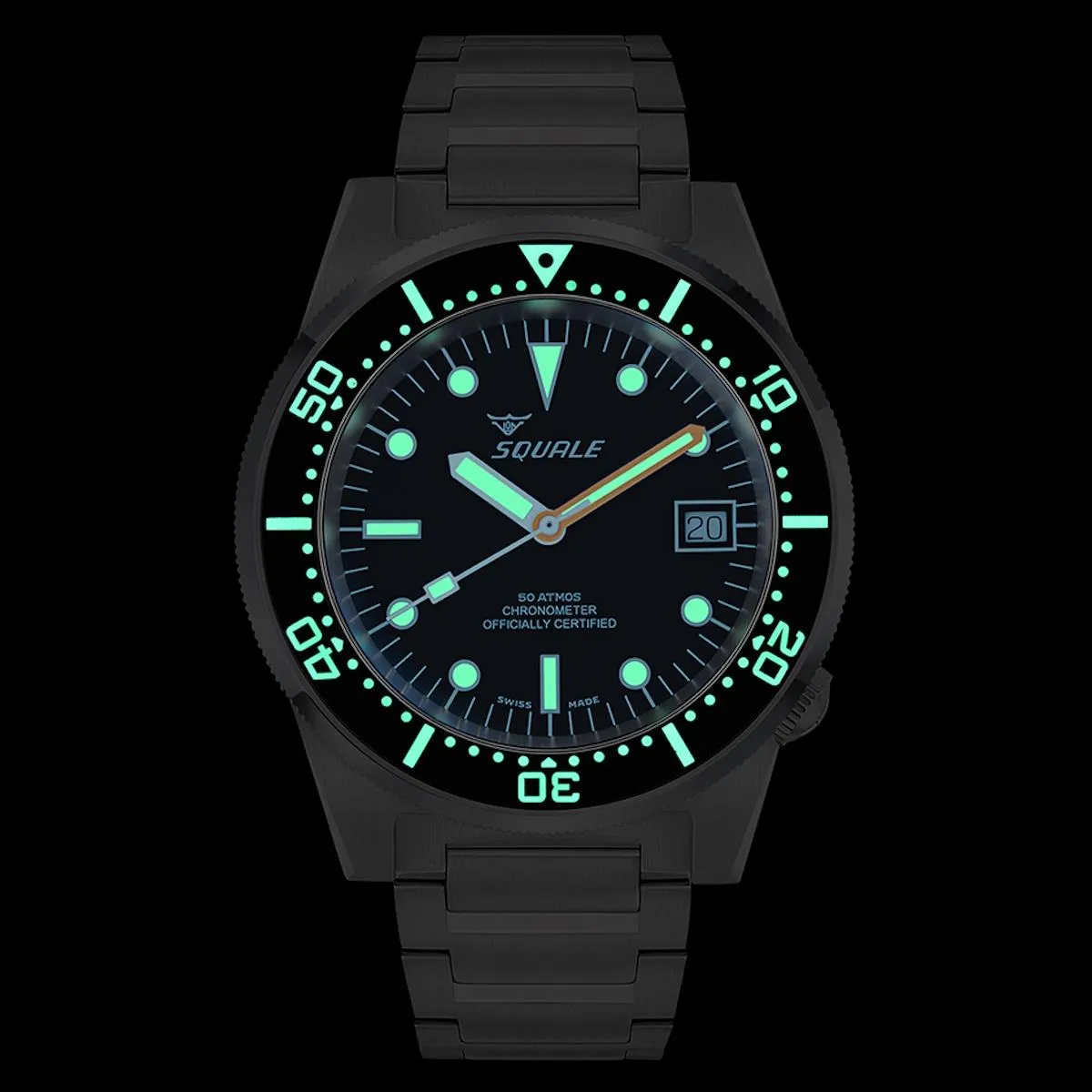 Squale 1521 COSC Certified Edition - Black Dial on Bracelet