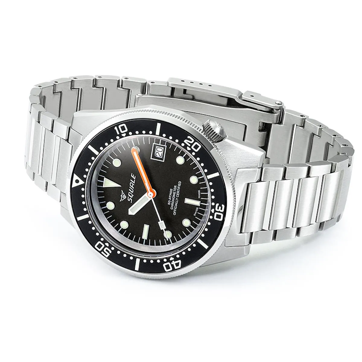 Squale 1521 COSC Certified Edition - Black Dial on Bracelet