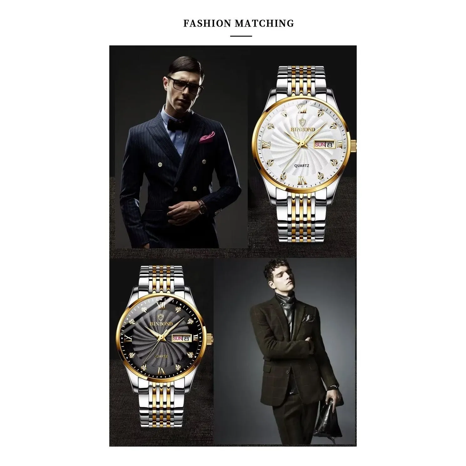 SteelLux Precision Calendar Quartz Casual Waterproof Watch