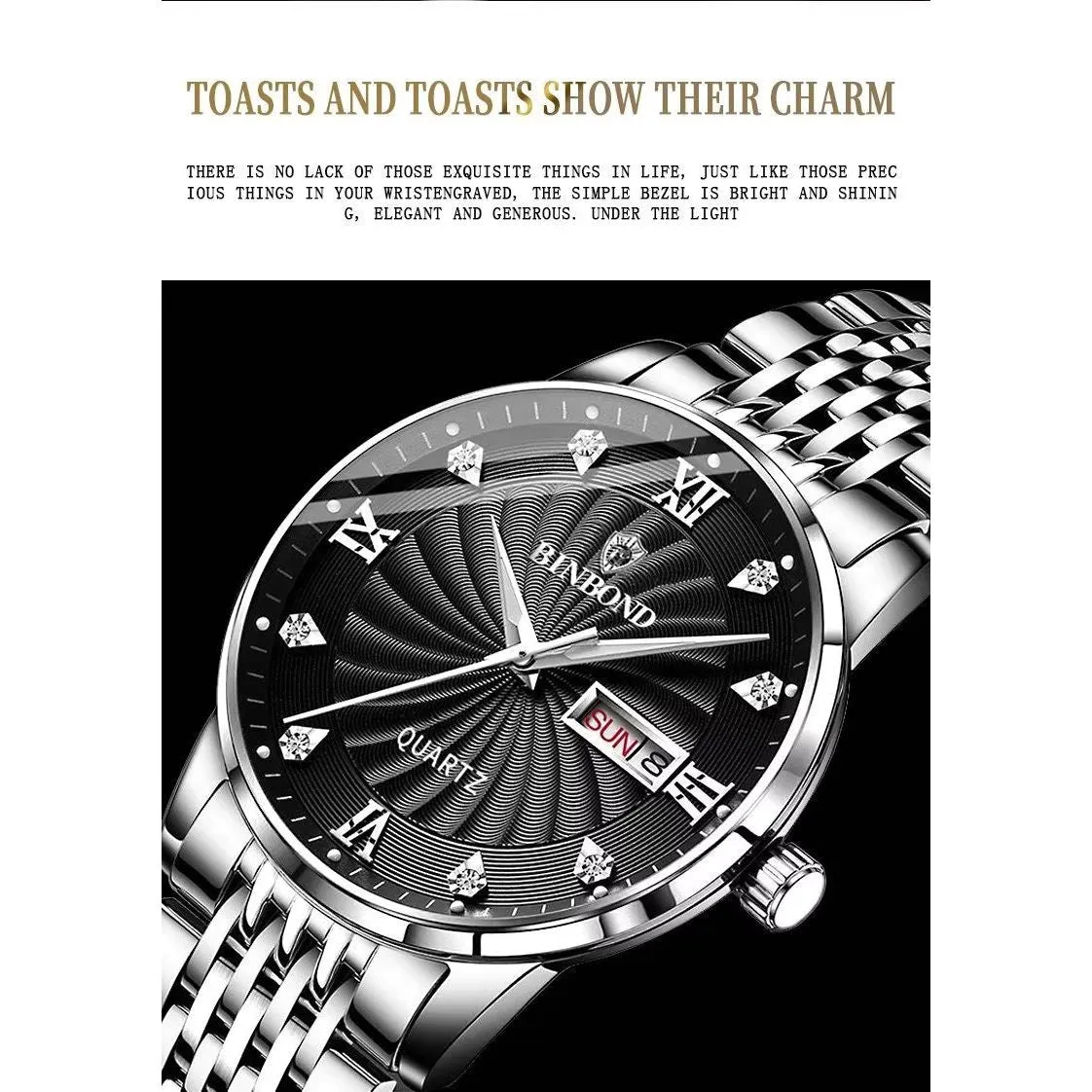 SteelLux Precision Calendar Quartz Casual Waterproof Watch