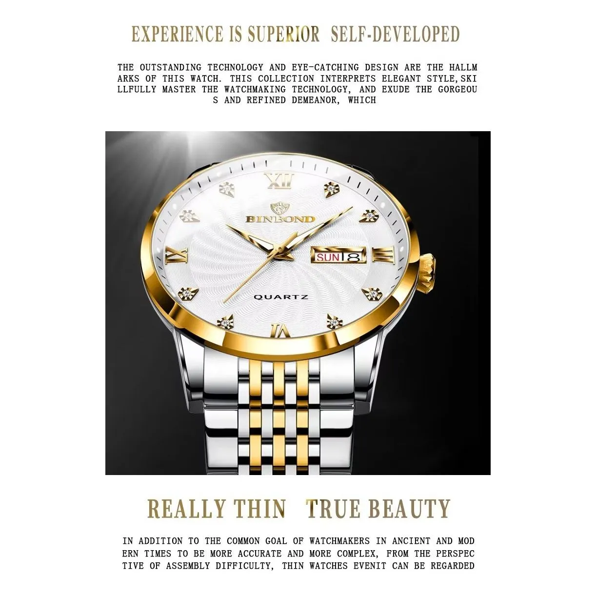 SteelLux Precision Calendar Quartz Casual Waterproof Watch