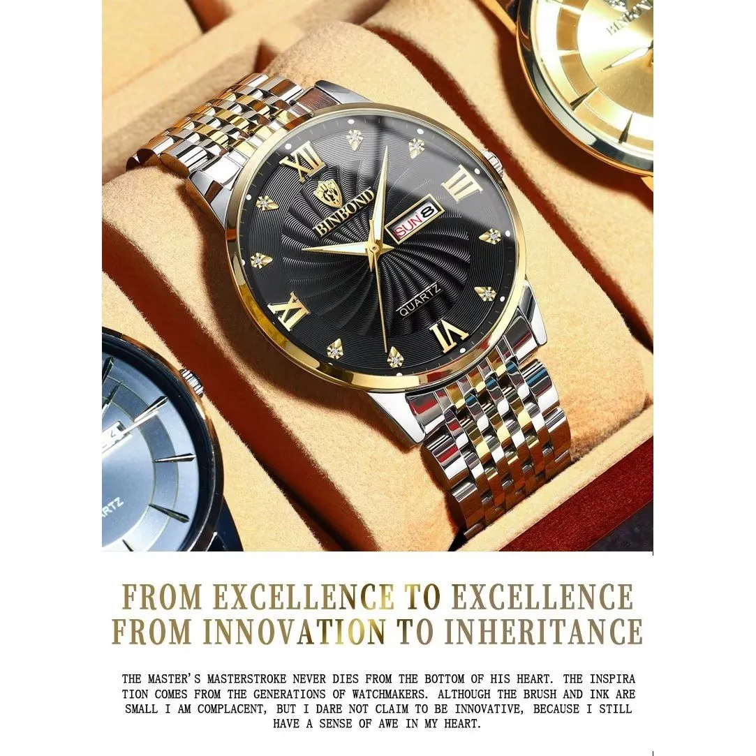 SteelLux Precision Calendar Quartz Casual Waterproof Watch