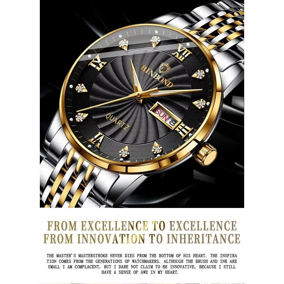 SteelLux Precision Calendar Quartz Casual Waterproof Watch