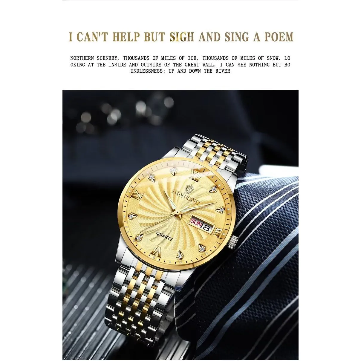 SteelLux Precision Calendar Quartz Casual Waterproof Watch