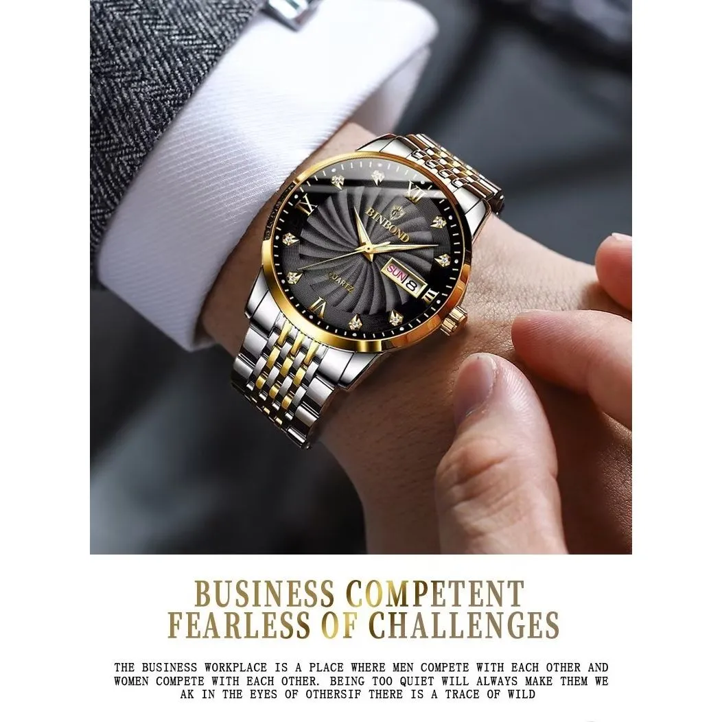 SteelLux Precision Calendar Quartz Casual Waterproof Watch