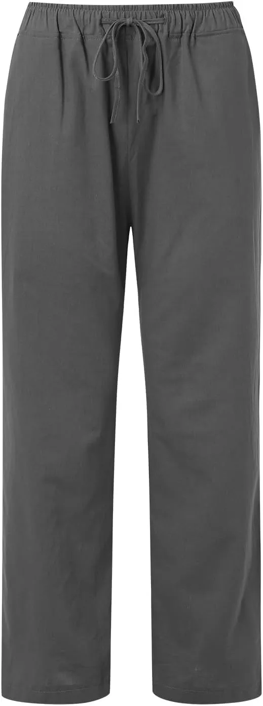 Summer Casual Pants For Women 2024 Trendy High Waist Pants Wide Leg Linen Palazzo Pants Lightweight Flowy Trouser
