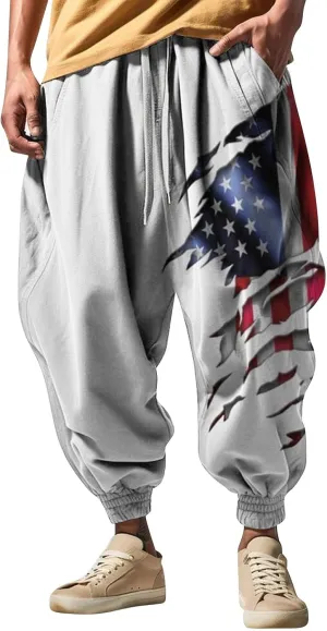 Sweatpants Fun Print Fashion Street Feel Casual Sweatpants Baggy Elastic Waist Novelty Pant Casual Pants Men