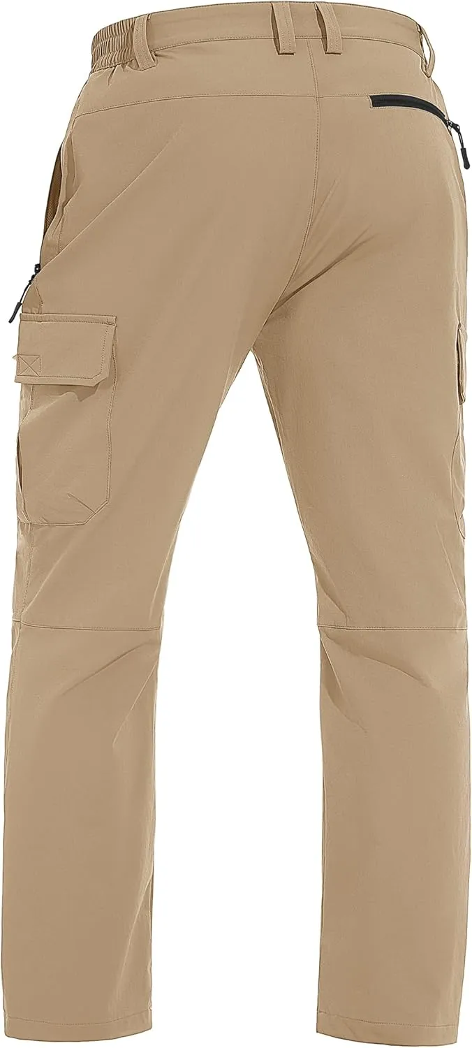 TACVASEN Men's Cargo Pants 5 Pockets Water Resistant Lightweight Quick Dry Ripstop Stretch Pants for Hiking Work Travel