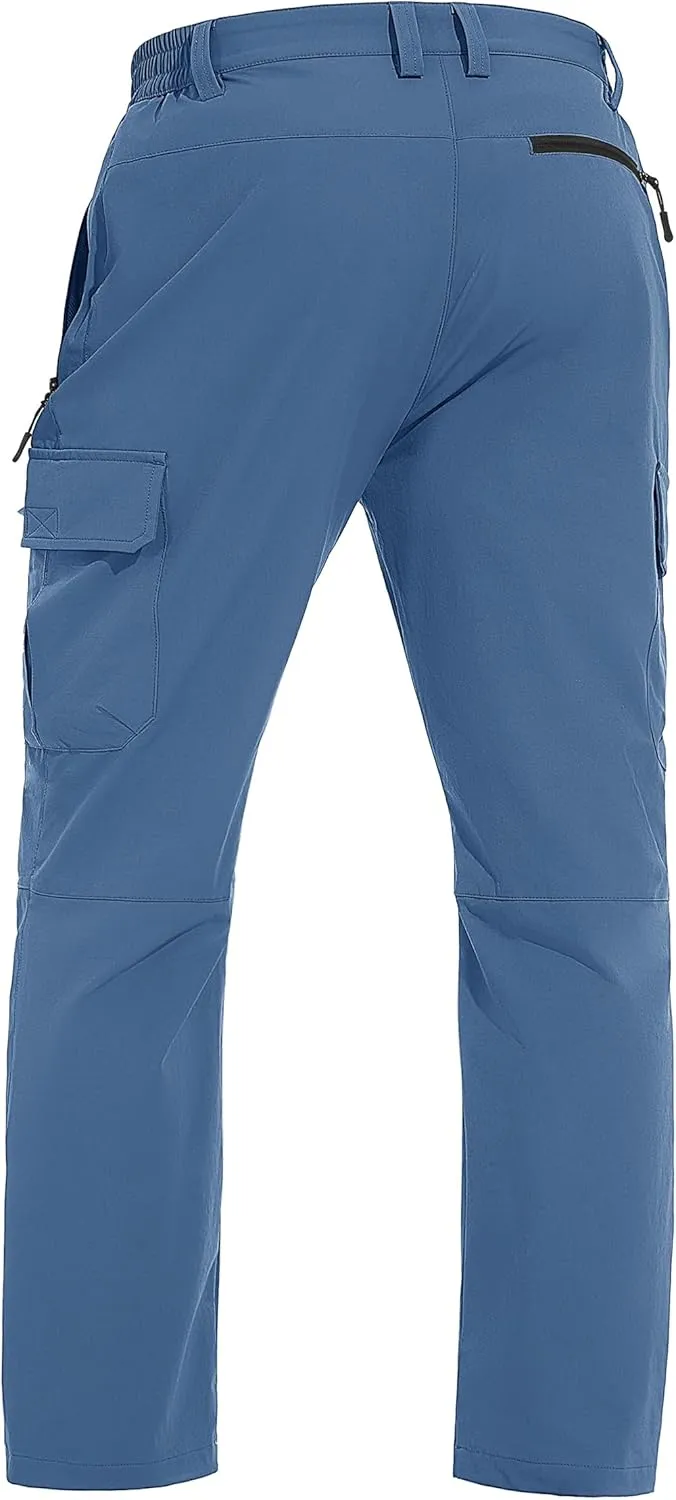 TACVASEN Men's Cargo Pants 5 Pockets Water Resistant Lightweight Quick Dry Ripstop Stretch Pants for Hiking Work Travel