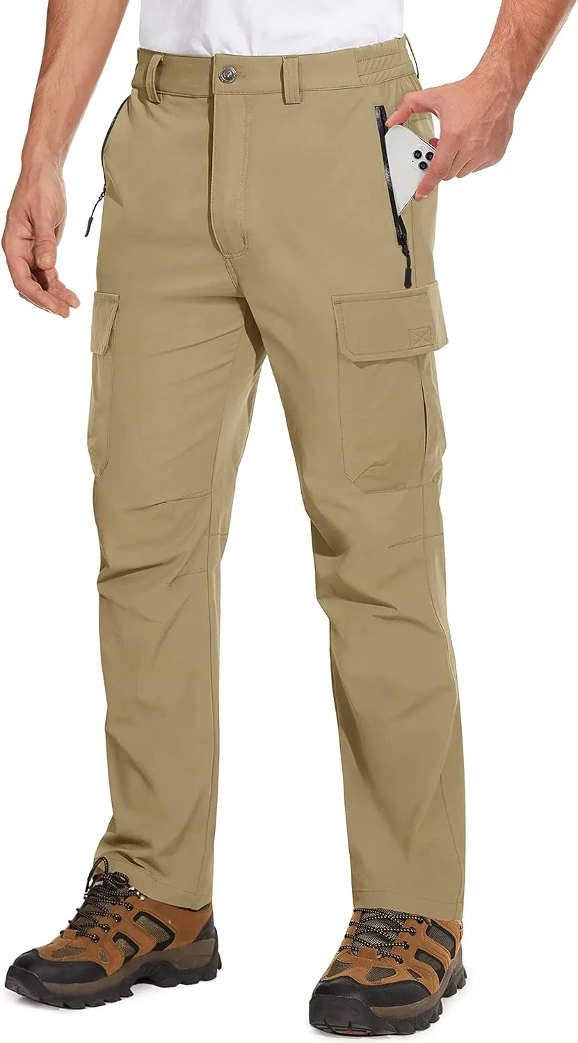TACVASEN Men's Cargo Pants 5 Pockets Water Resistant Lightweight Quick Dry Ripstop Stretch Pants for Hiking Work Travel