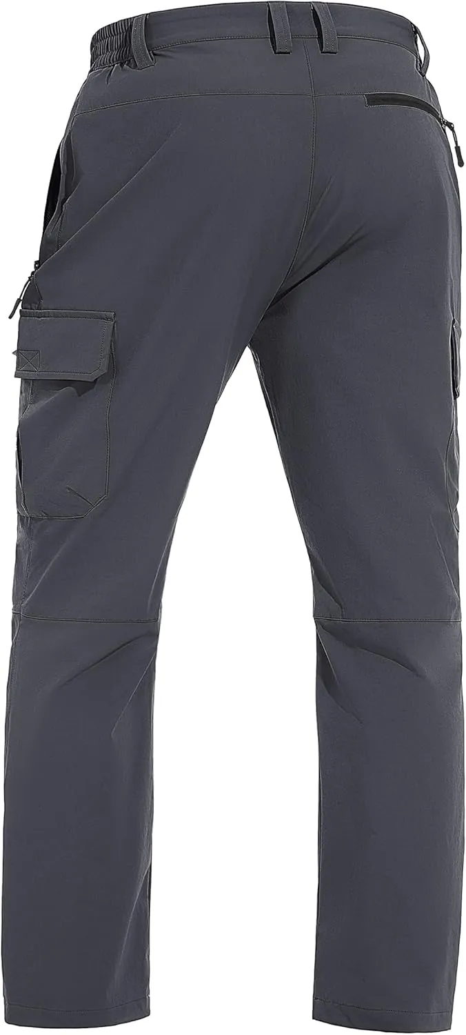 TACVASEN Men's Cargo Pants 5 Pockets Water Resistant Lightweight Quick Dry Ripstop Stretch Pants for Hiking Work Travel