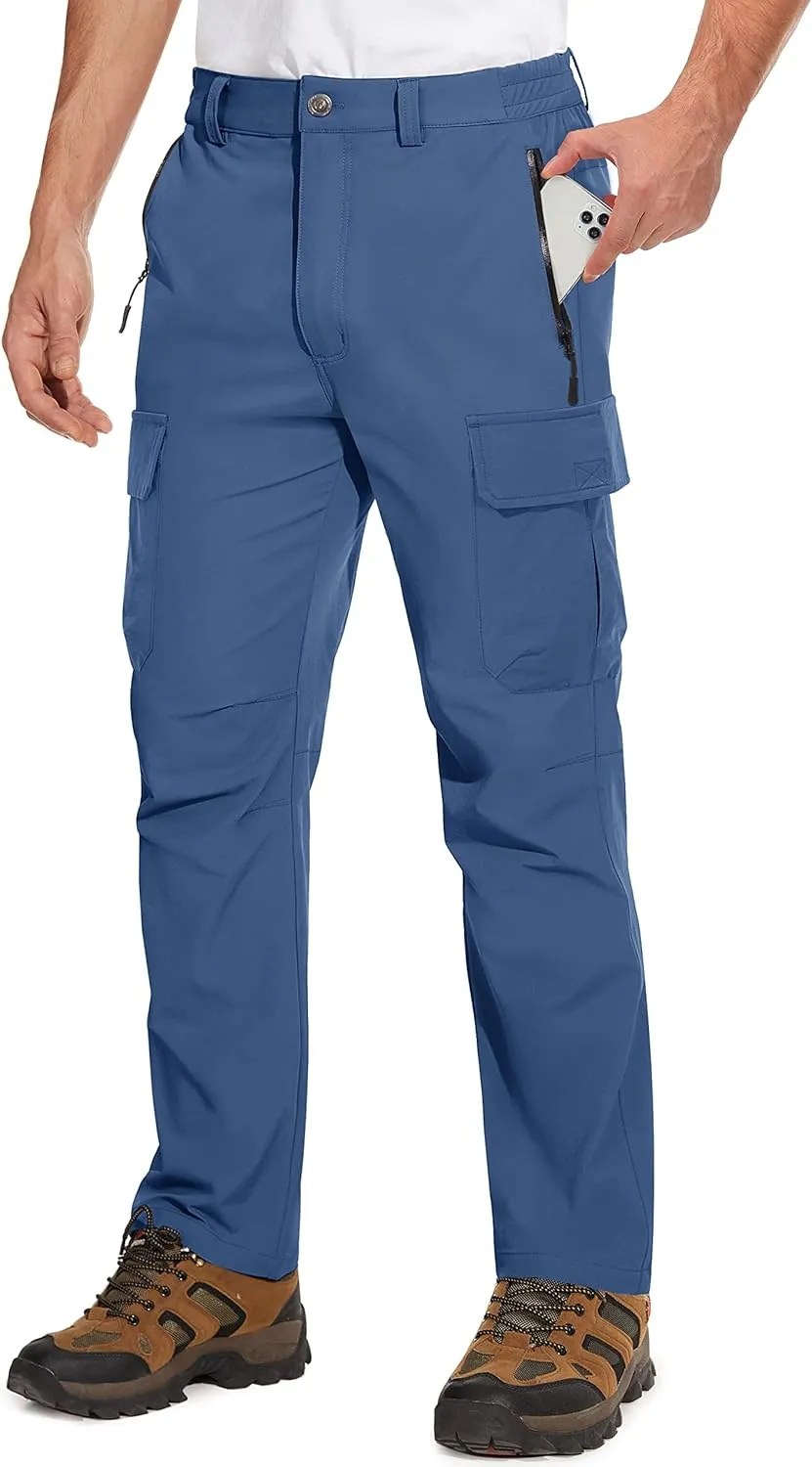 TACVASEN Men's Cargo Pants 5 Pockets Water Resistant Lightweight Quick Dry Ripstop Stretch Pants for Hiking Work Travel