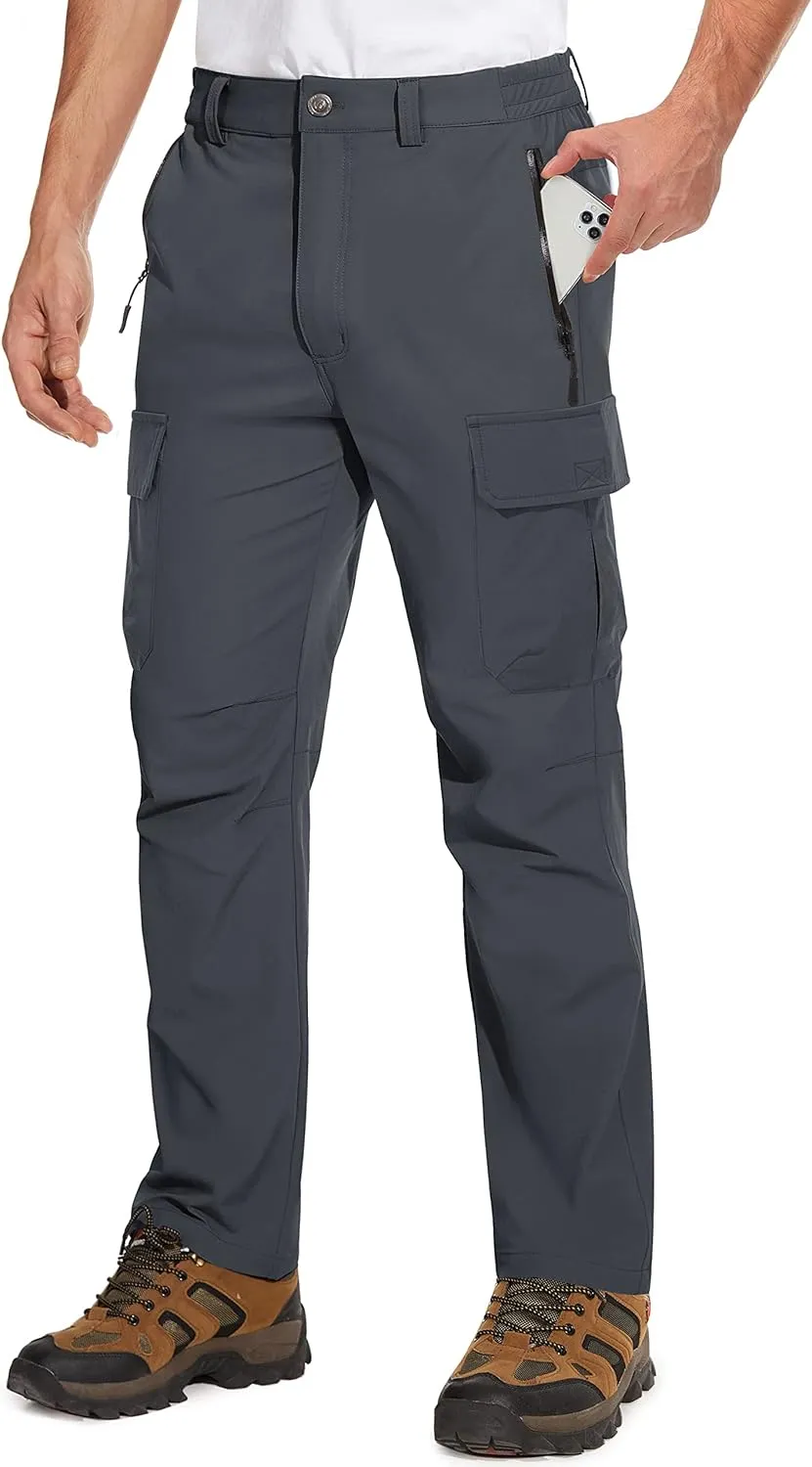 TACVASEN Men's Cargo Pants 5 Pockets Water Resistant Lightweight Quick Dry Ripstop Stretch Pants for Hiking Work Travel