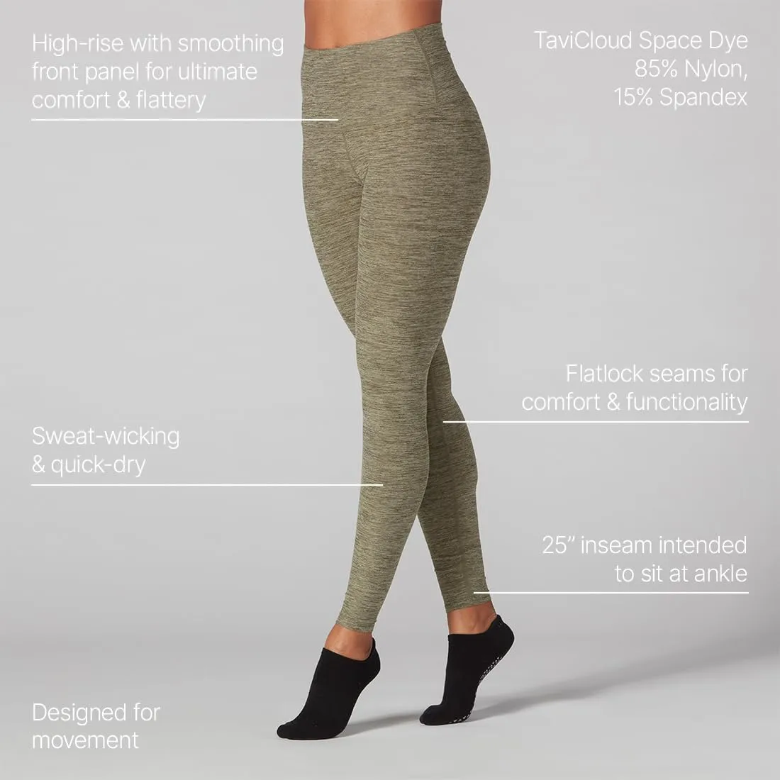 Tavi Womens High Waisted 7/8 Tight | 25-Inch Inseam | Comfortable Leggings with Pockets | Workouts, Studio & The Street