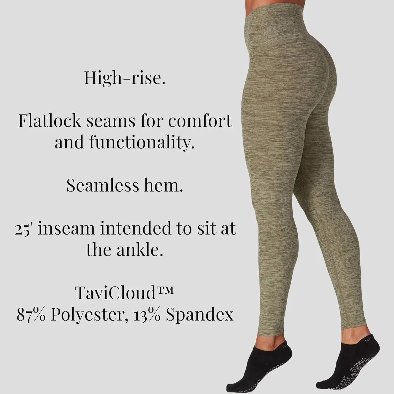 Tavi Womens High Waisted 7/8 Tight | 25-Inch Inseam | Comfortable Leggings with Pockets | Workouts, Studio & The Street