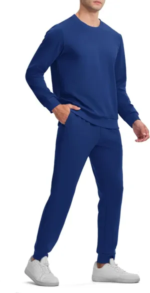 TBMPOY Mens Sweatsuits Tracksuits 2 Piece Set Jogging Outfits Long Sleeve Shirts Jogger Pants Sweat Track Suits Casual
