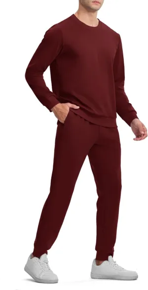 TBMPOY Mens Sweatsuits Tracksuits 2 Piece Set Jogging Outfits Long Sleeve Shirts Jogger Pants Sweat Track Suits Casual