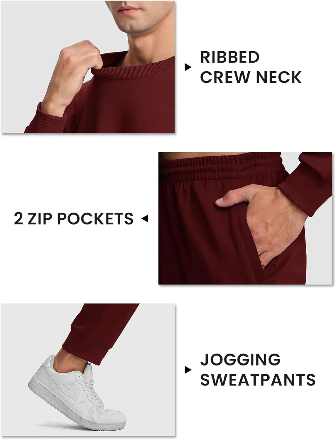 TBMPOY Mens Sweatsuits Tracksuits 2 Piece Set Jogging Outfits Long Sleeve Shirts Jogger Pants Sweat Track Suits Casual