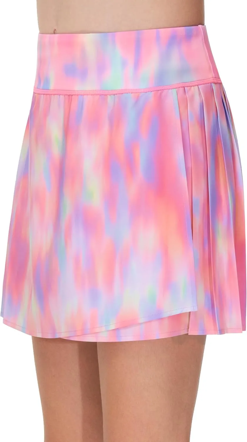 THE GYM PEOPLE Girls' Pleated Tennis Skirts 2 in 1 Kids Athletic Running Golf Skorts with Shorts Pockets