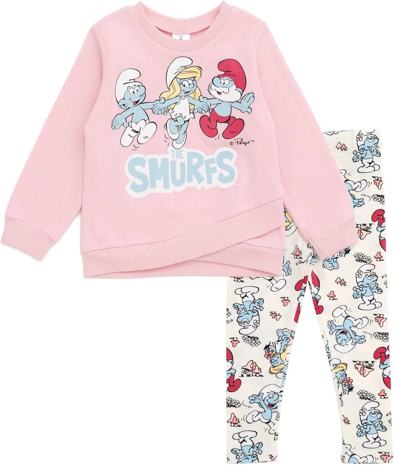 The Smurfs Crossover Fleece Sweatshirt and Pants Outfit Set Infant to Toddler Sizes (12 Months - 5T)