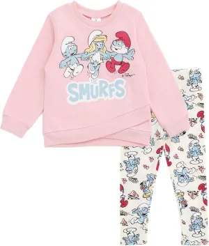 The Smurfs Crossover Fleece Sweatshirt and Pants Outfit Set Infant to Toddler Sizes (12 Months - 5T)
