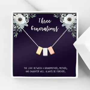 Three Generation Gift for Grandma, Mother, Daughter, Gift for Mom, Gift for Her, Gift for Mother's Day with Gift Box and Ship Next Day! [Multi Color Triple Infinity Cube , No-Personalized Card]