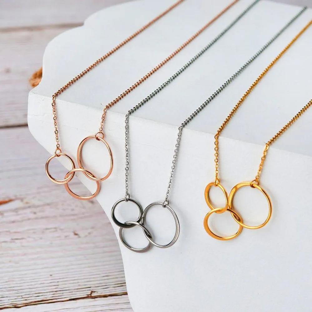 Three Generation Gift for Grandma, Mother, Daughter, Gift for Mom, Gift for Her, Gift for Mother's Day with Gift Box and Ship Next Day! [Silver Triple Infinity Cube , No-Personalized Card]
