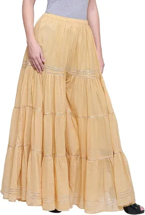 TNQ Women's Stylish and Fashionable Mid-Rise Garara/sharara Palazzo Pants with Elasticated Waist (Free Size)