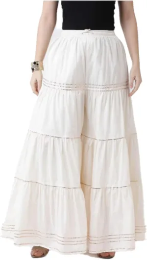 TNQ Women's Stylish and Fashionable Mid-Rise Garara/sharara Palazzo Pants with Elasticated Waist (Free Size)