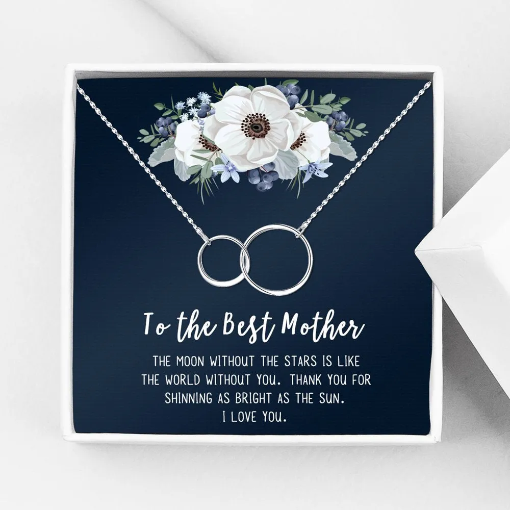 To The Best Mother Mother's Day Gift, Gift for Her, Gift for Her, Mother's Day Jewelry with Card, Card and Necklace Set for Mother's Day, Gift for Mom [Gold Cube, No-Personalized Card]