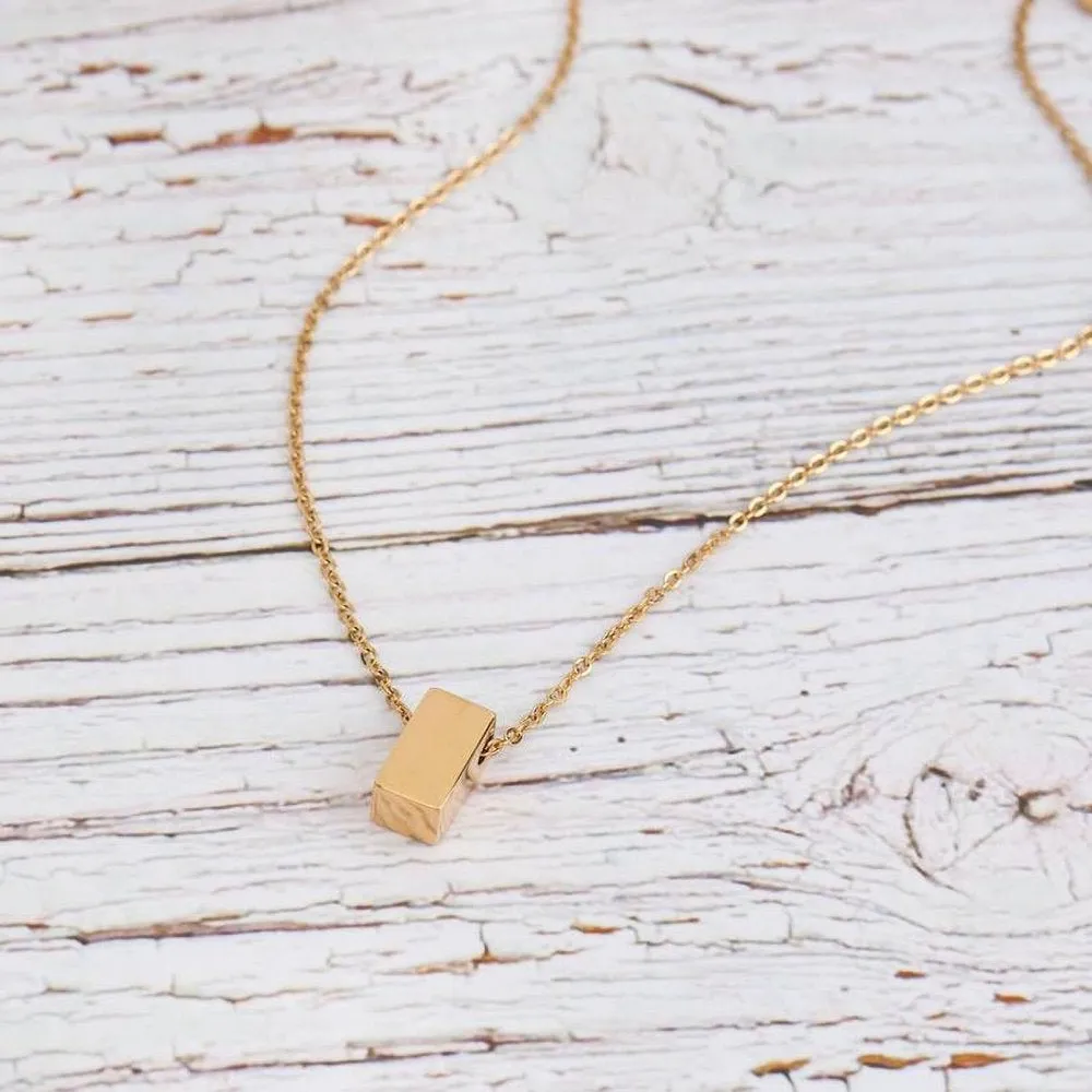 To The Best Mother Mother's Day Gift, Gift for Her, Gift for Her, Mother's Day Jewelry with Card, Card and Necklace Set for Mother's Day, Gift for Mom [Gold Cube, No-Personalized Card]