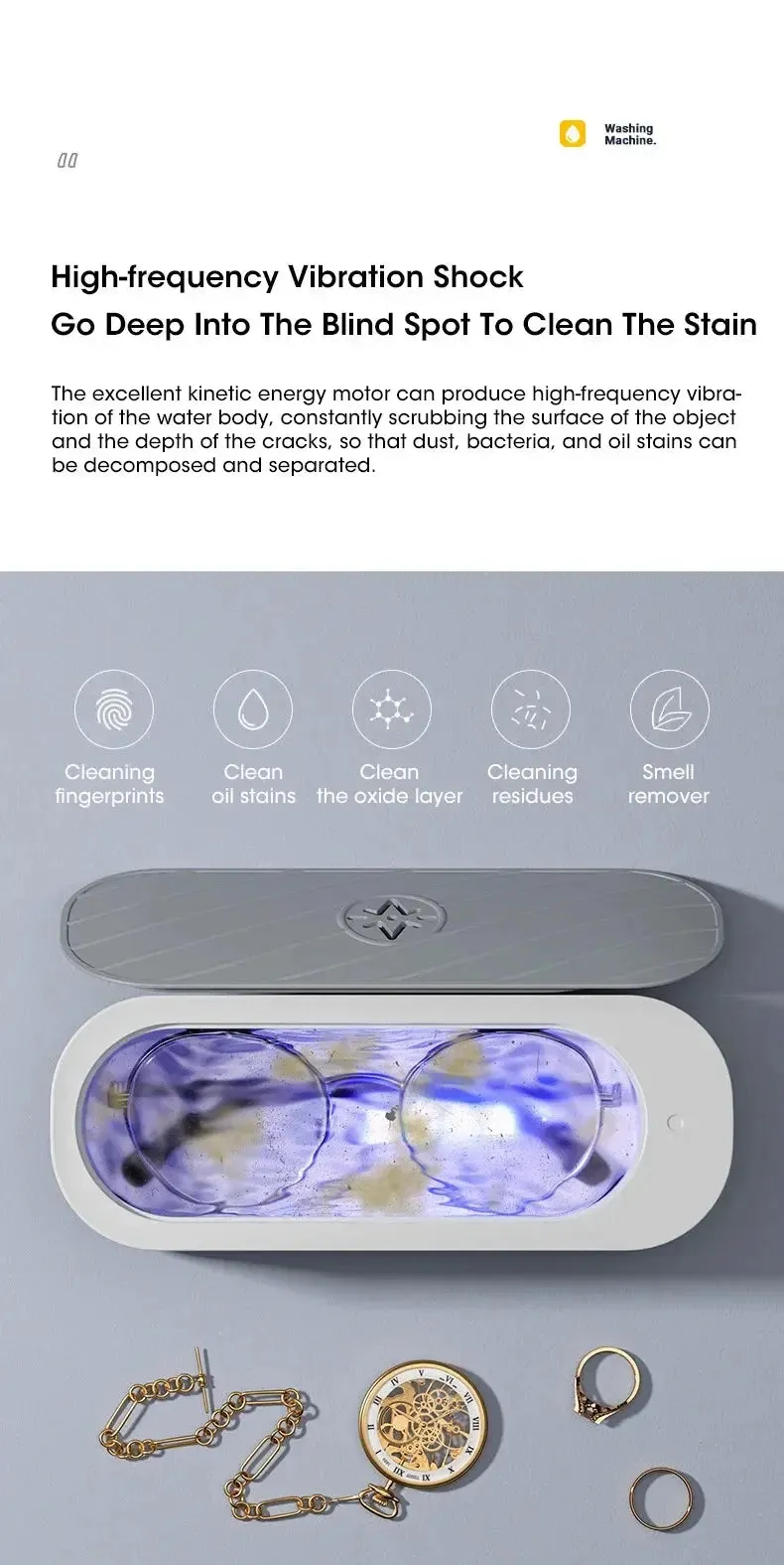 Ultrasonic Glasses & Jewelry Cleaner