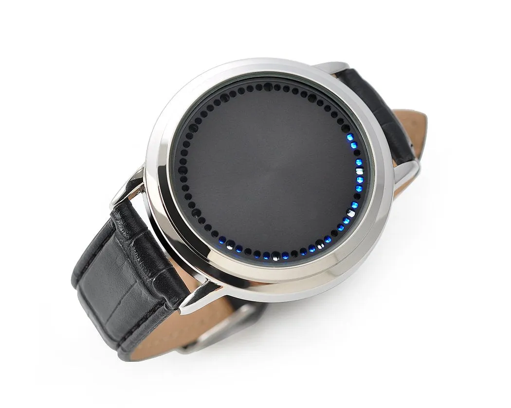 Unisex Cool LED Touch Screen PU Leather Wrist Watch