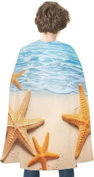 Unisex Halloween Cloak Reversible Vampire Cape Lightweight Comfortable Halloween Witch Cape Cloak 3D Beautiful Maritime Summer Starfish Cosplay Costumes for Women Men