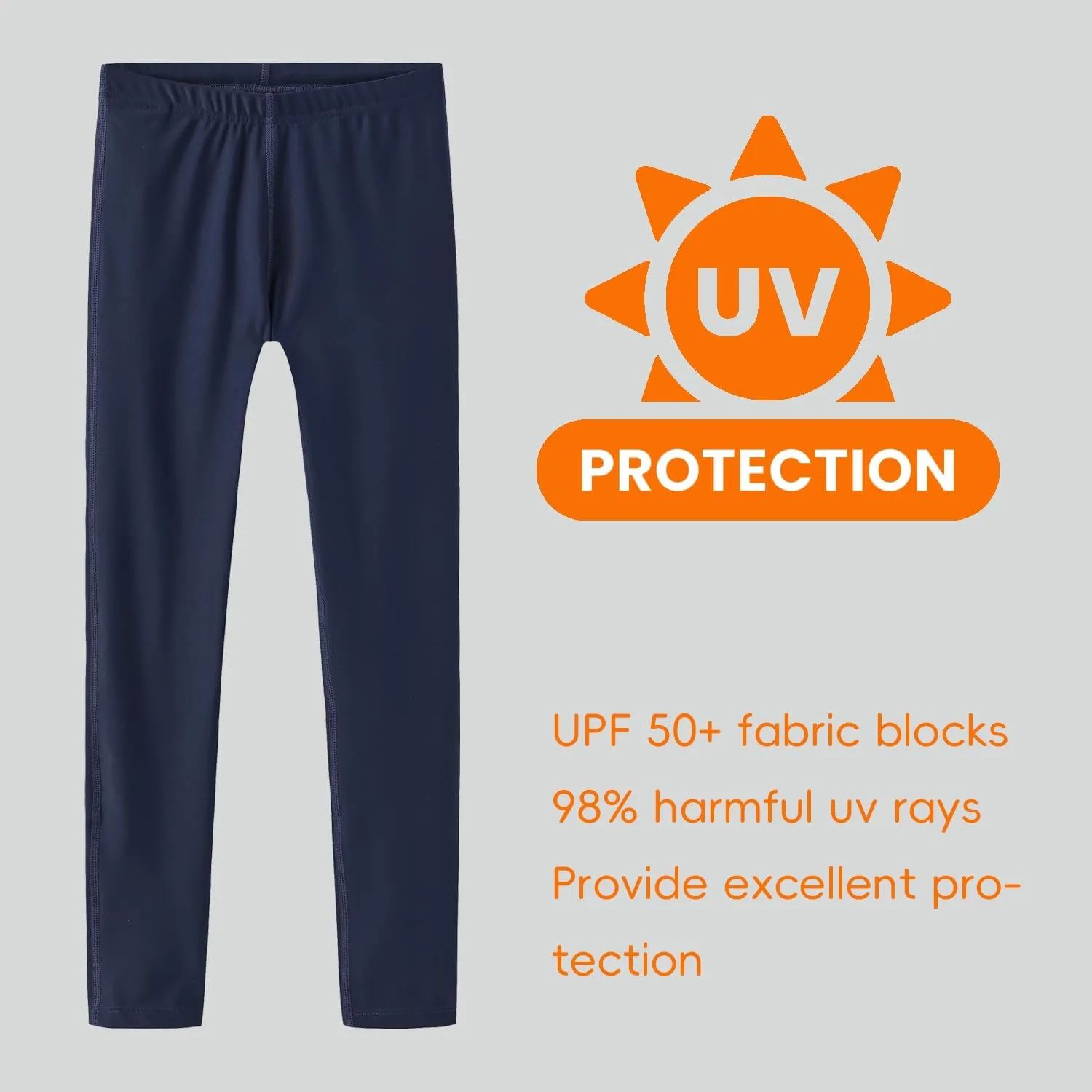 UPF 50  Kids Swim Pants, Girls Boys Swimming Leggings UV Protection Long Elastic Beach Surfing