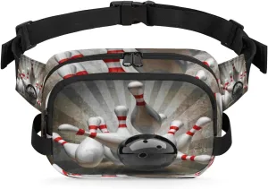 Vintage Bowling Ball Durable Waterproof Fanny Pack with Double Zipper Closure - Organize Your Essentials with Ease - Lightweight and Comfortable for Men and Women