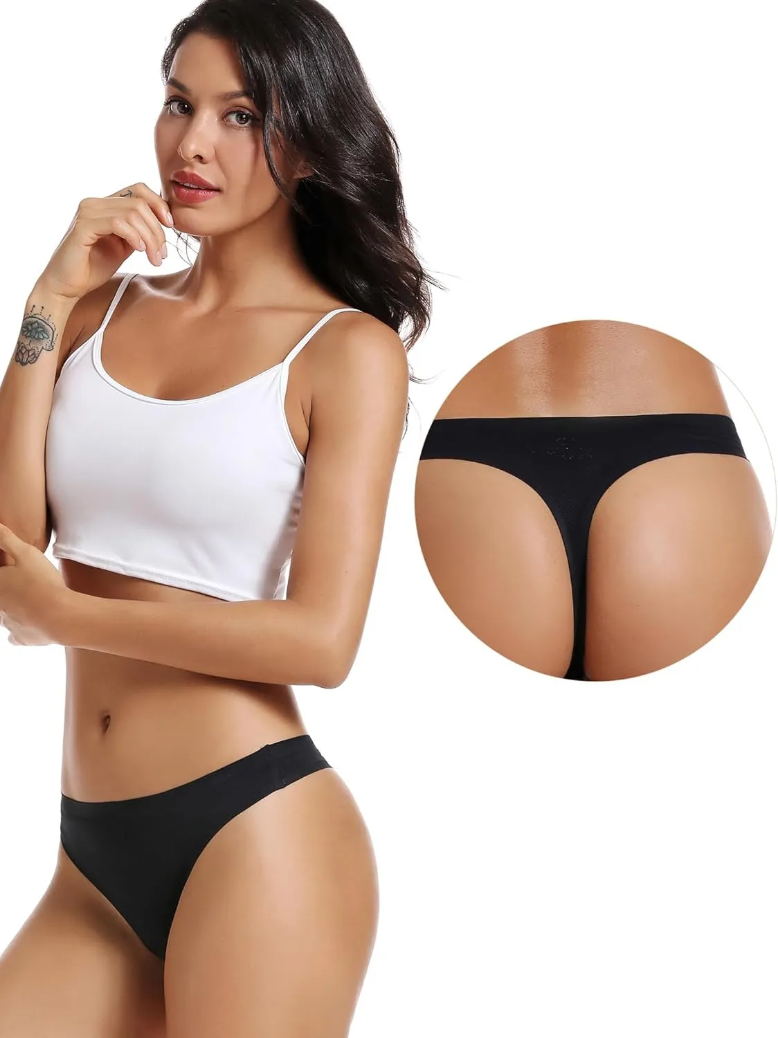 voenxe Seamless Women Underwear Thongs,No Show Ladies Thong,No Line Workout Breathable Comfortable Panties,Soft Undies,5-Pack