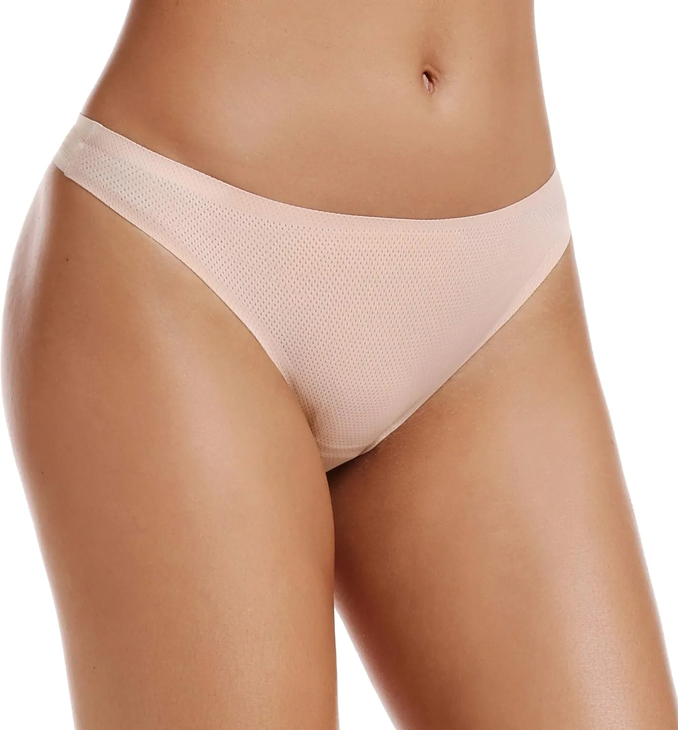 voenxe Seamless Women Underwear Thongs,No Show Ladies Thong,No Line Workout Breathable Comfortable Panties,Soft Undies,5-Pack