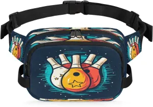 Watercolor Bowling Fanny Pack Waist Hip Bum Bag with Adjustable Belt Lightweight and Comfortable for Men and Women for Travel Sports Hiking Hiking Camping
