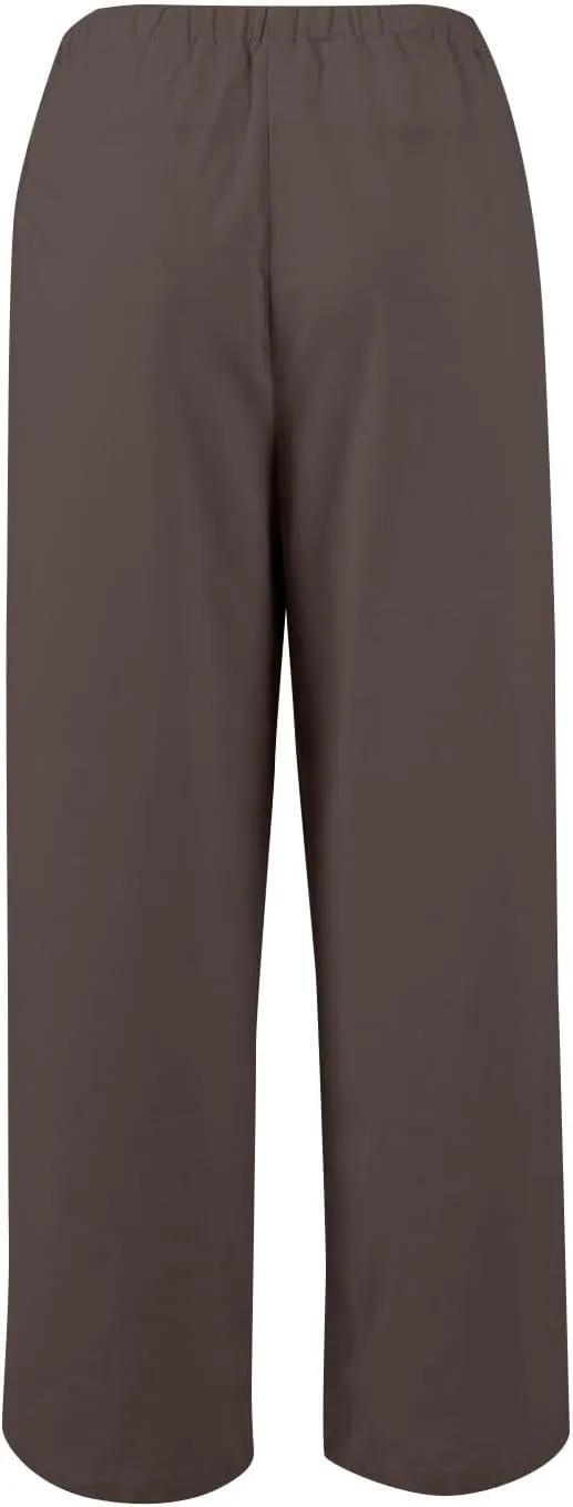 Wide Leg Linen Pants for Women Casual Summer Drawstring Waist Palazzo Pants with Pockets Beach Cover Up Trousers