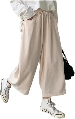 Women Casual Harem Pants Cotton High Waisted Trousers Retro Loose Bloomers Baggy Sweatpants