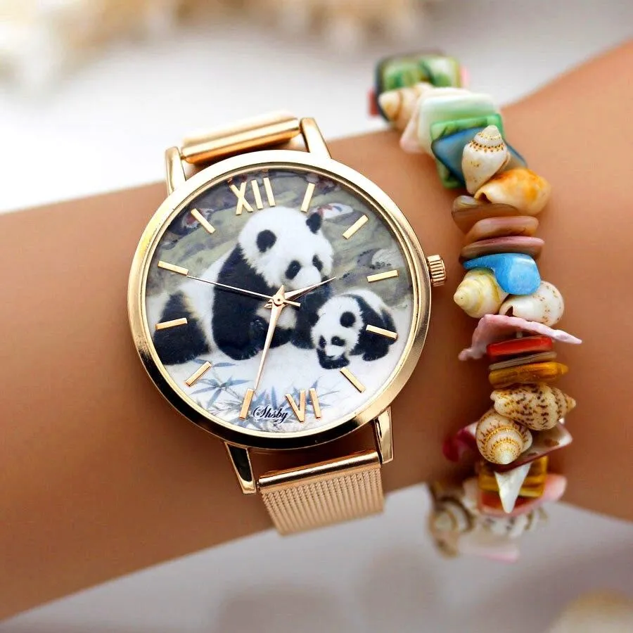 Women Dress Colourful Floral Dial Quartz Wrist Watches