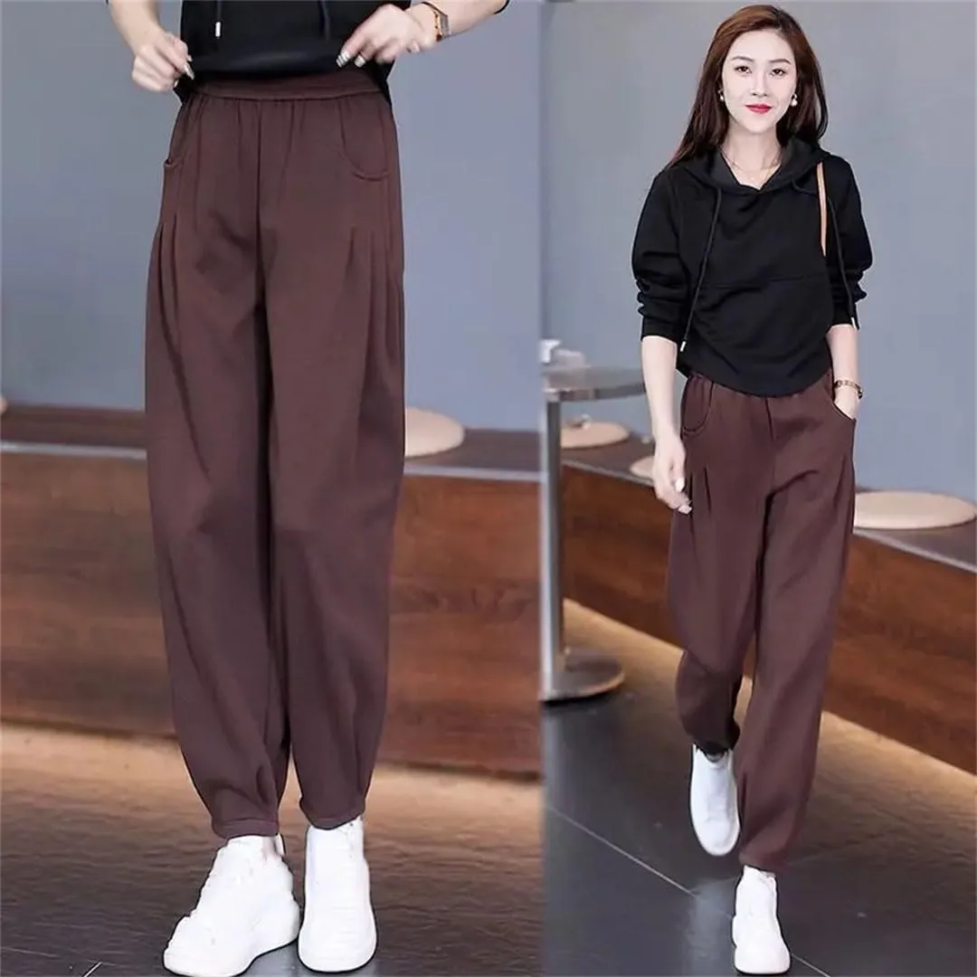Women High Waist Slimming Pear-Shaped Figure Leggings Casual Harem Pants